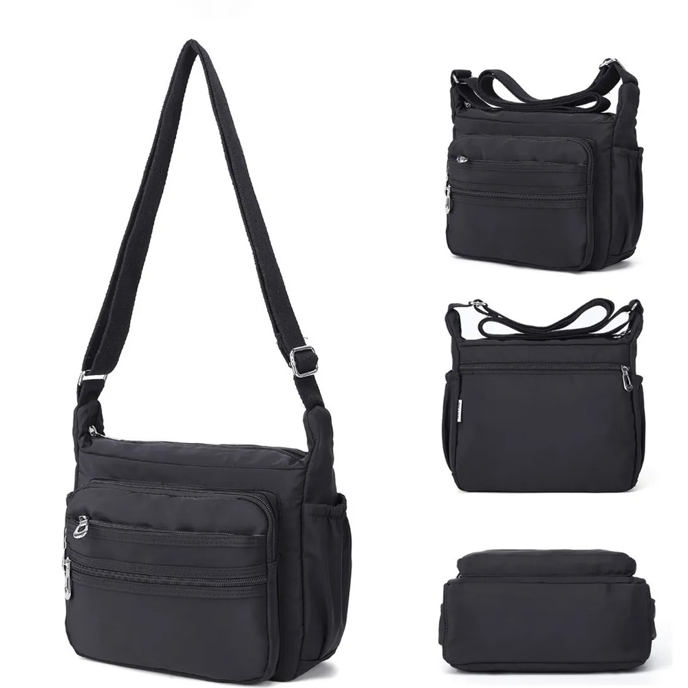 Bolsa De Hombro Impermeable Crossbody Mujer Hombre Negro