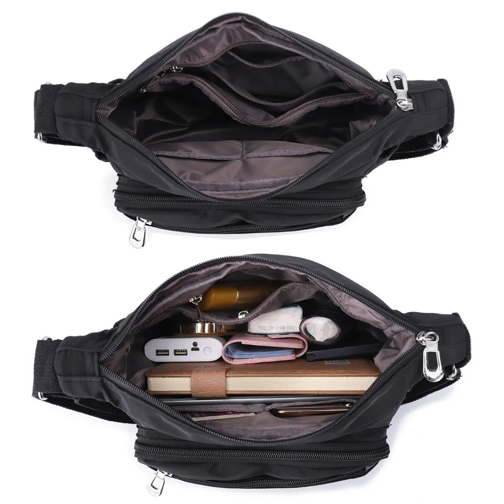 Bolsa De Hombro Impermeable Crossbody Mujer Hombre Negro