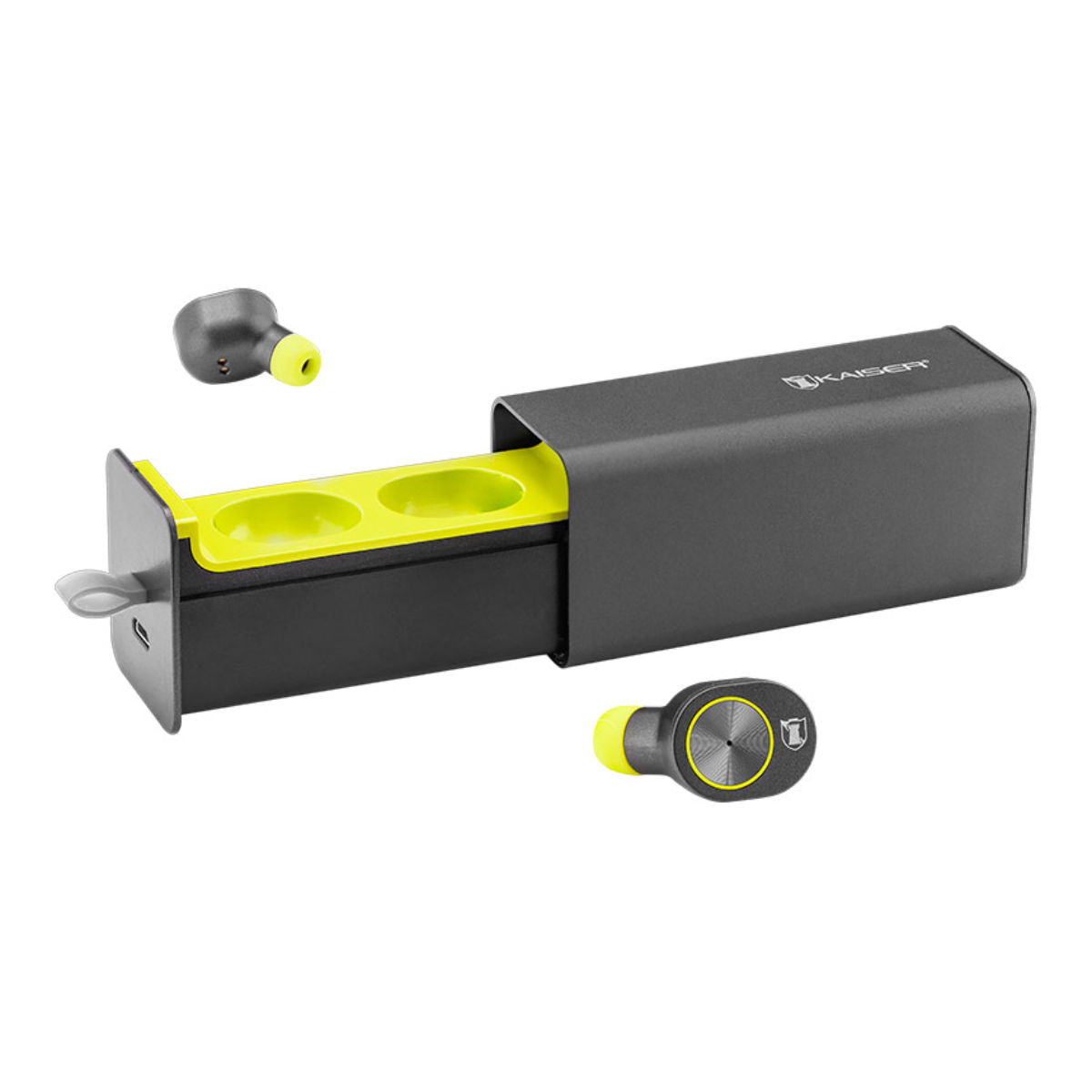 AUDIFONO TRUE WIRELESS KAISER MH 9099 NEGRO/AMARILLO ORTY1