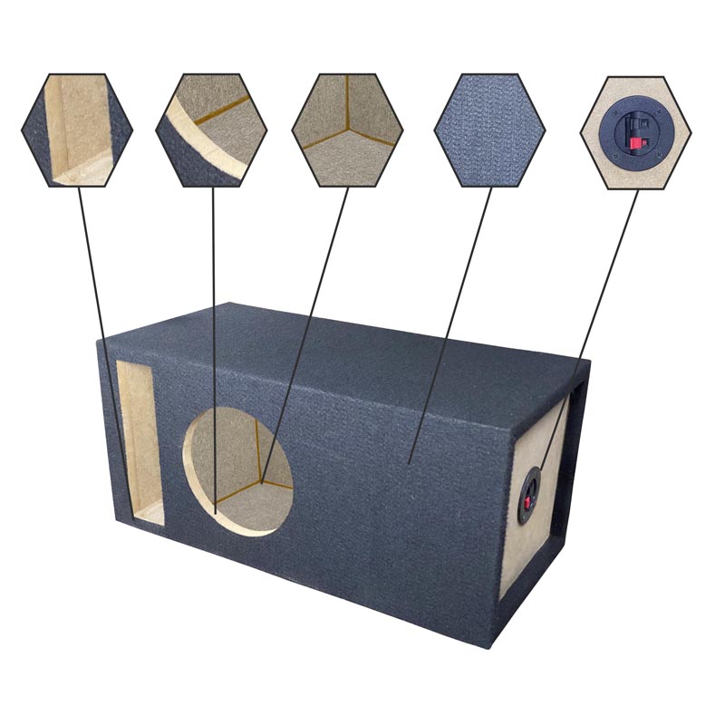 Cajon Subwoofer 8 Pulgadas Mdf Tapizado Port Laberinto