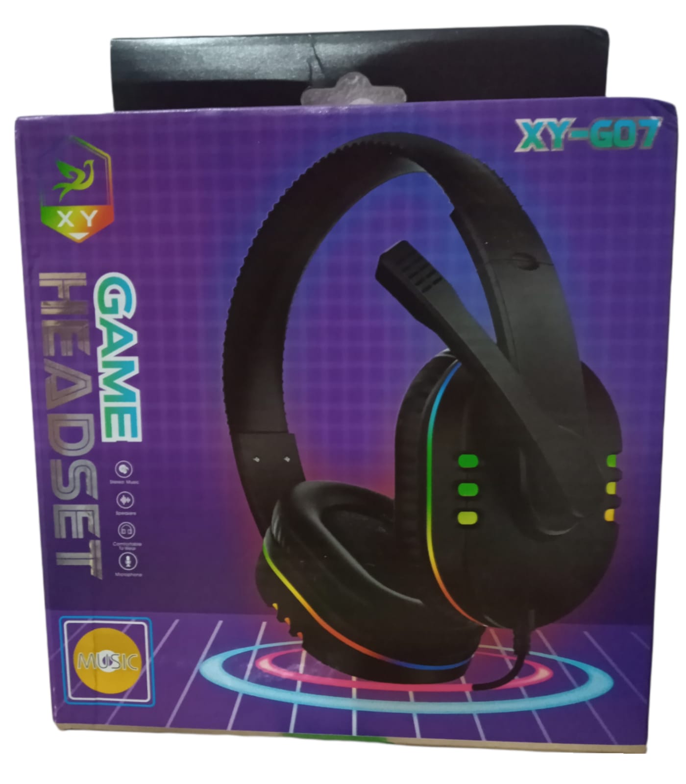 AUDIFONOS DIADEMA PARA GAMER O VIDEOLLAMADA CON LUZ LED DE COLORES