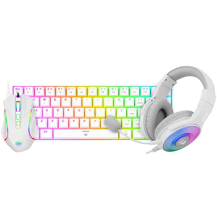 Kit Teclado Mouse y Diadema Redragon S129W Gaming Español
