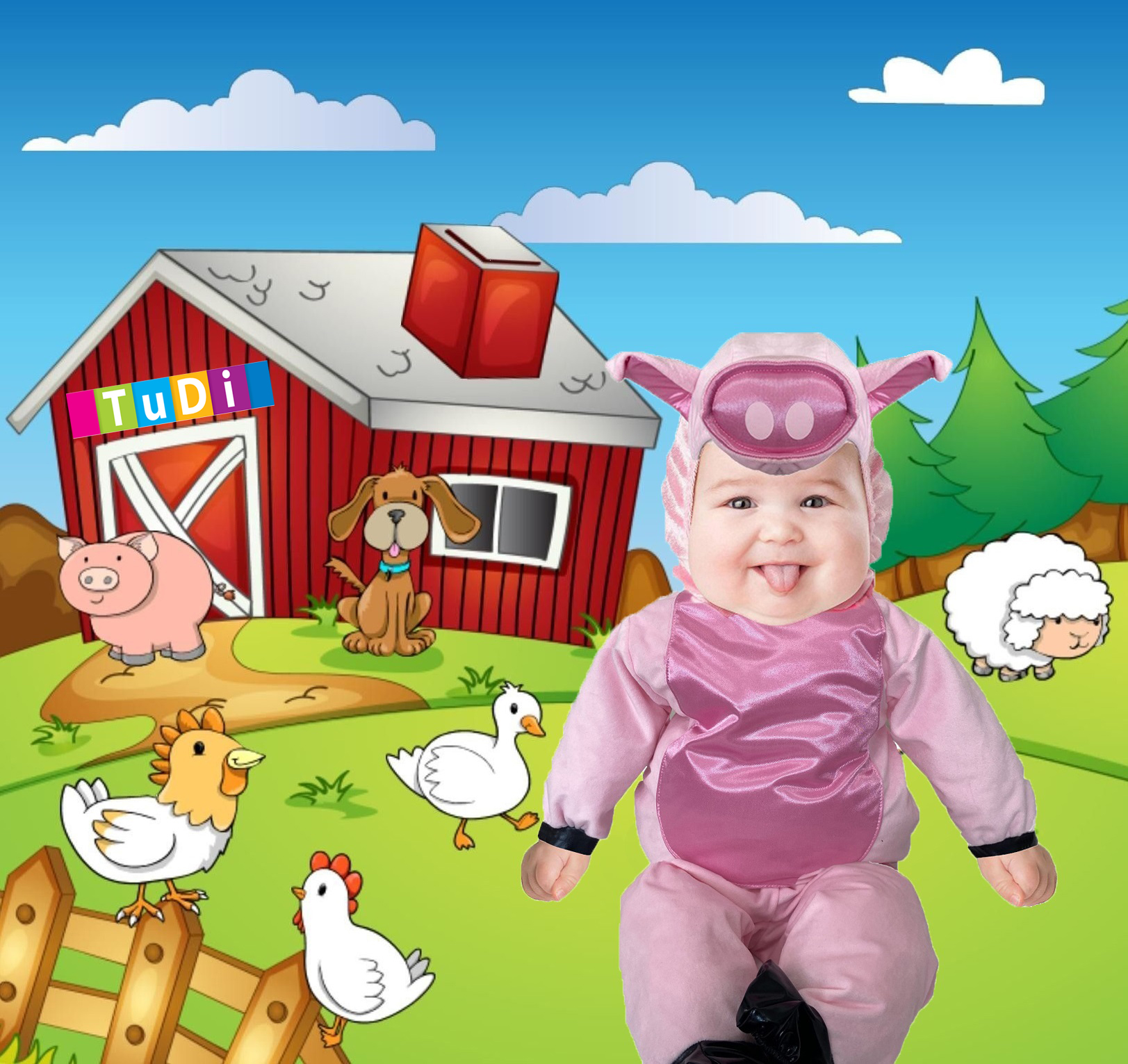 Disfraz de Puerquito Cerdito Cochinito Festival Navidad Animalito Pastorela Granja para Bebés, Niños y Niñas - DISFRACES TuDi