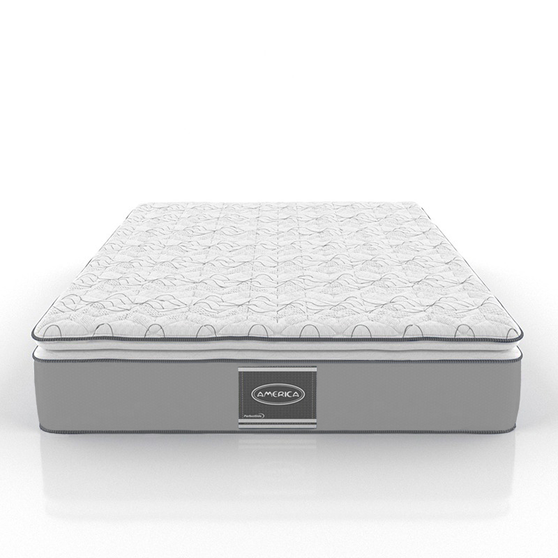 Colchón Matrimonial América Fresh Ortopédico Con Colchoneta PILLOW TOP + Box Matrimonial + Edredón Matrimonial Ligero + Protector Matrimonial + ALMOHADAS DE REGALO