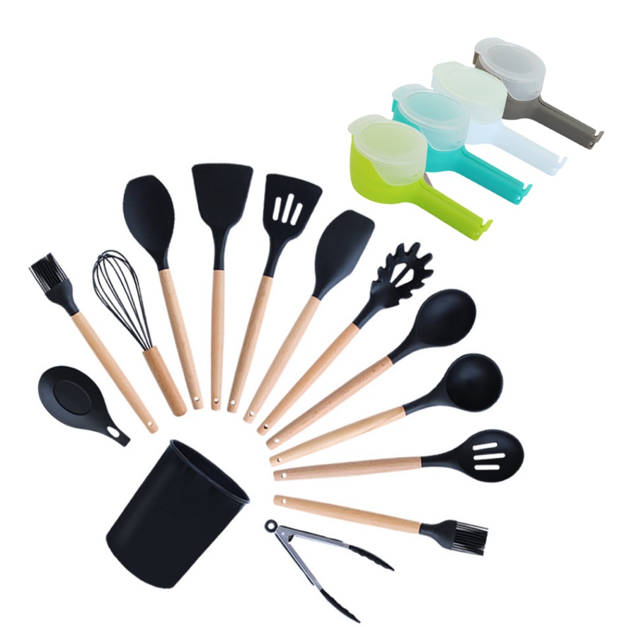 Utensilios de Cocina 23 piezas +4 Clips Selladores de Bolsa  Lo Necesito 