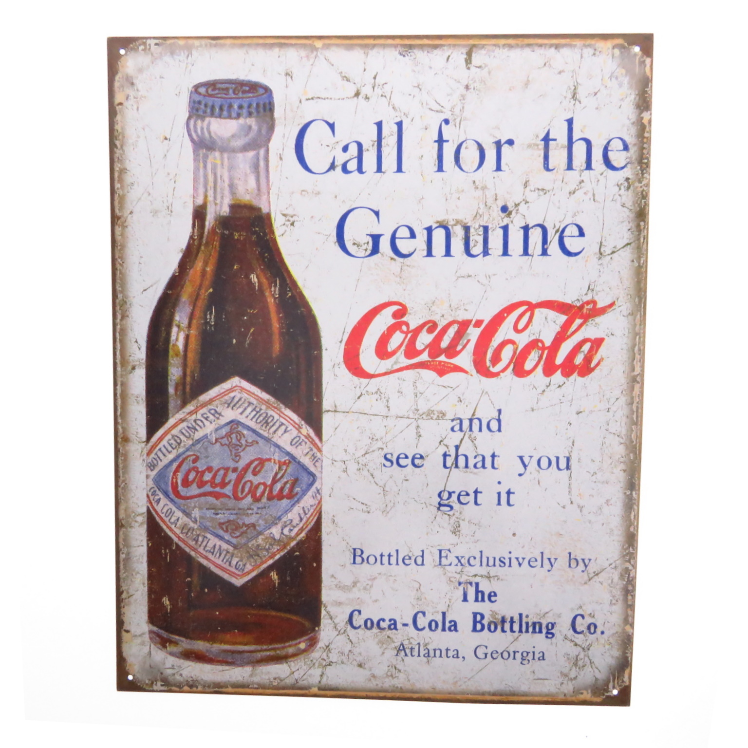 Tsn1918 Letrero Lamina Decorativa Coca Cola Genuine.