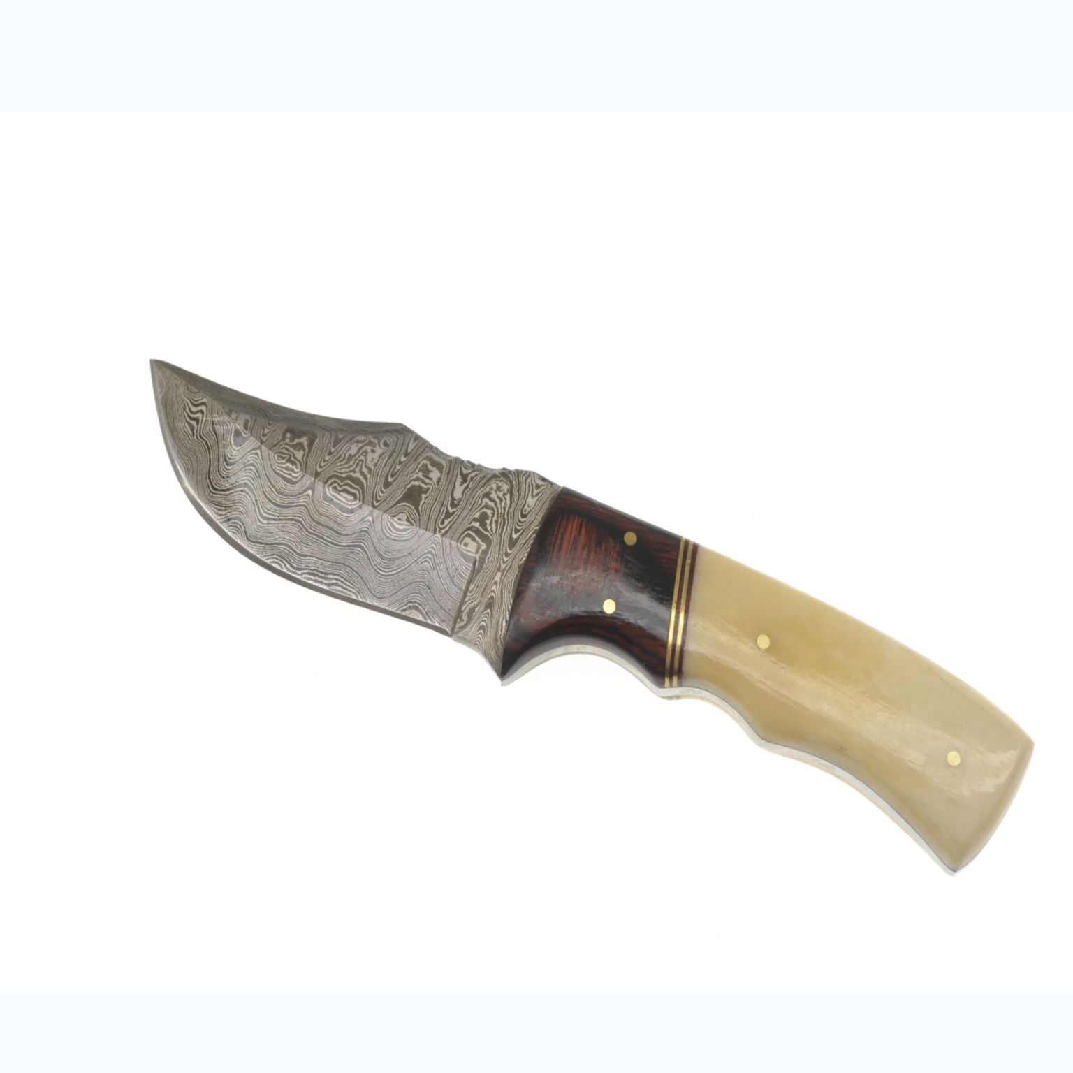 Dm1078 Dm Cuchillo De Caceria Acero Damasco Con Funda