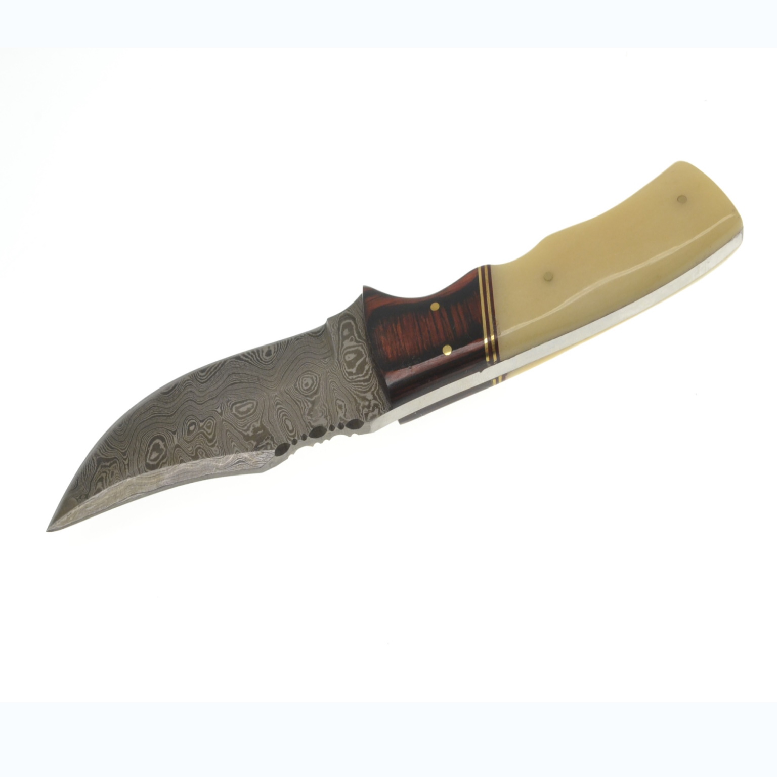Dm1078 Dm Cuchillo De Caceria Acero Damasco Con Funda
