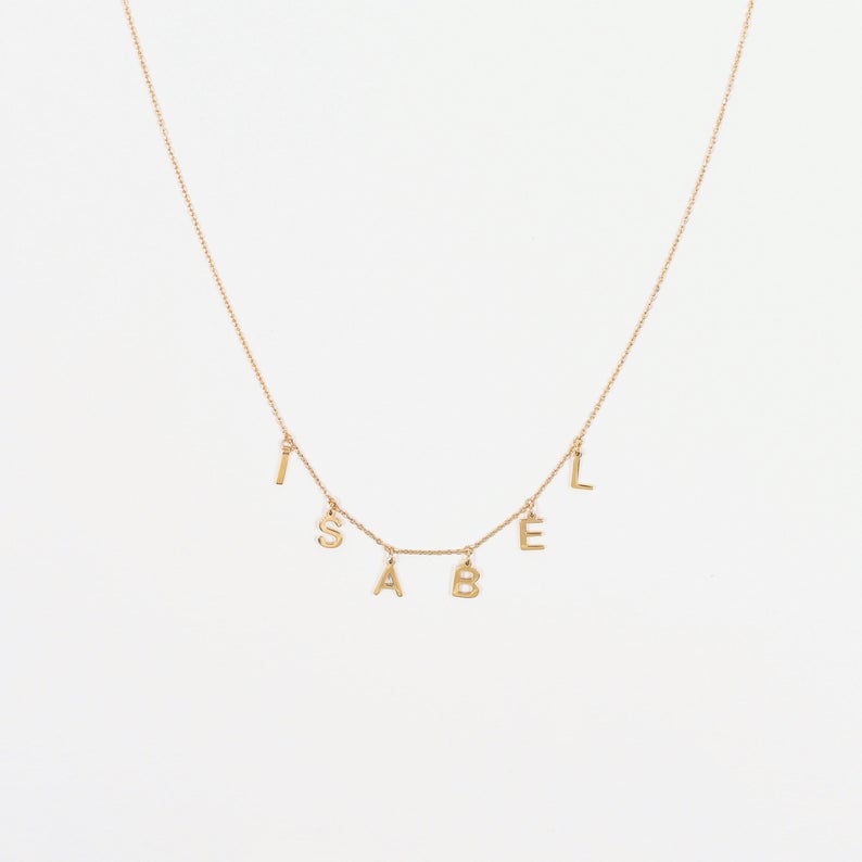 Dije Nombre Personalizado Collar Oro Laminado 18 K