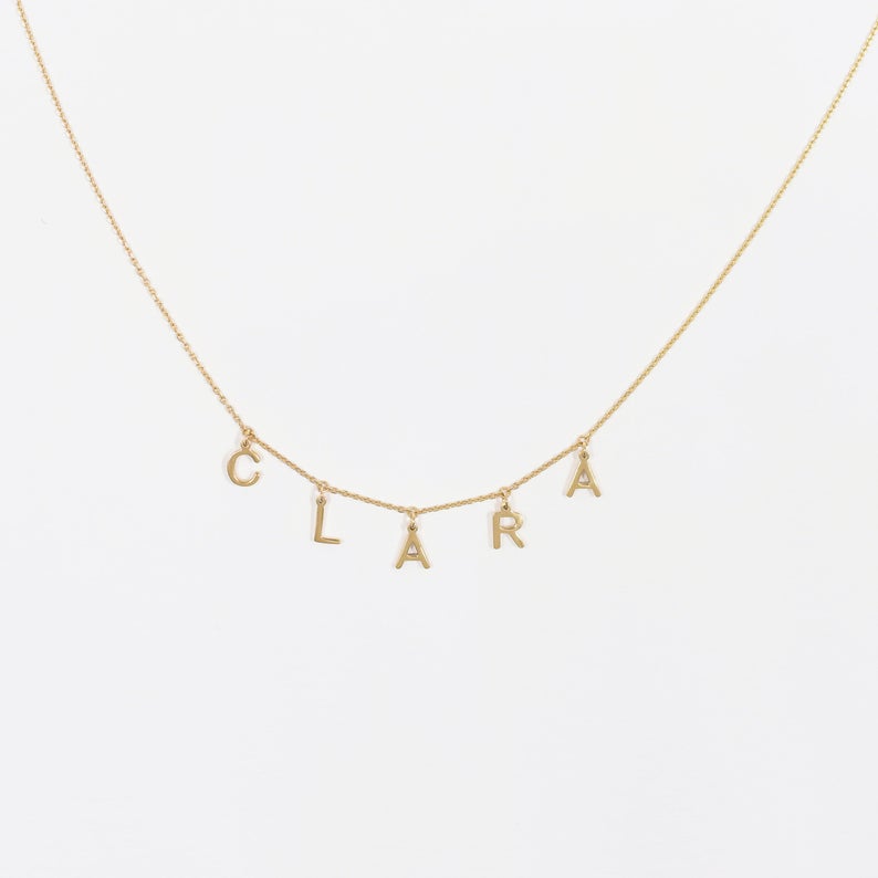 Dije Nombre Personalizado Collar Oro Laminado 18 K