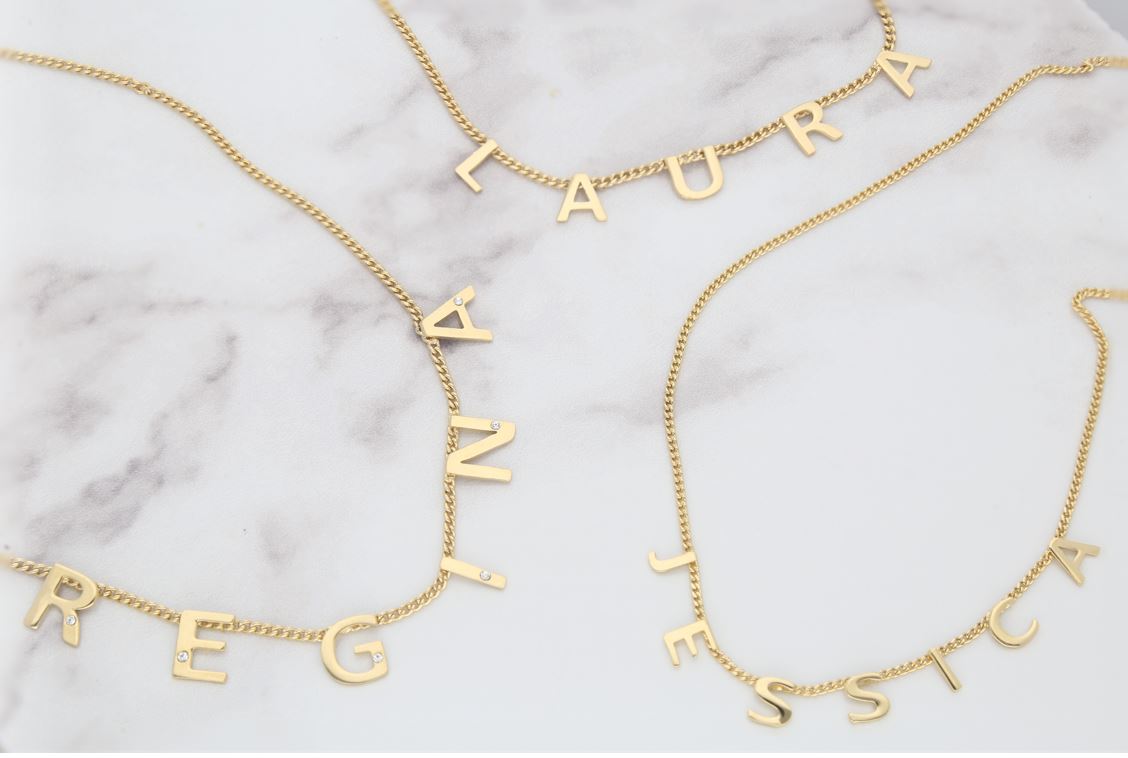 Dije Nombre Personalizado Collar Oro Laminado 18 K