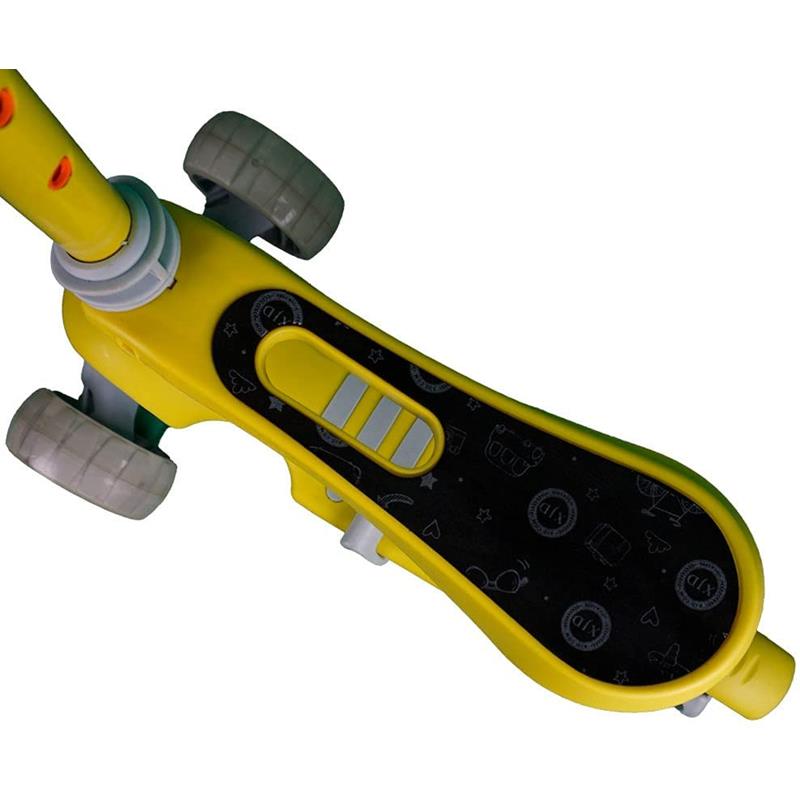 Patín Diablo Scooter Montable Luces Led Asiento Desmontable Amarillo