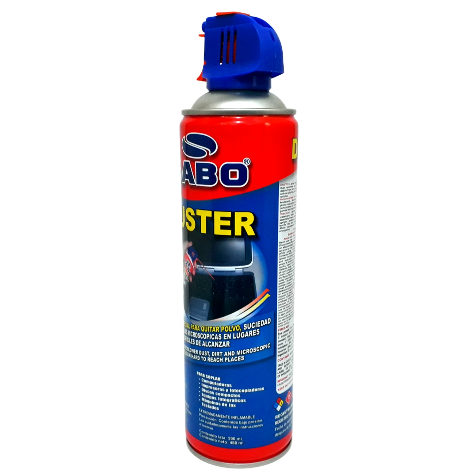 Caja con 6 Latas de Aires Comprimido 590 Ml DUSTER SABO en Lata con Soplador Especial - Ahorro