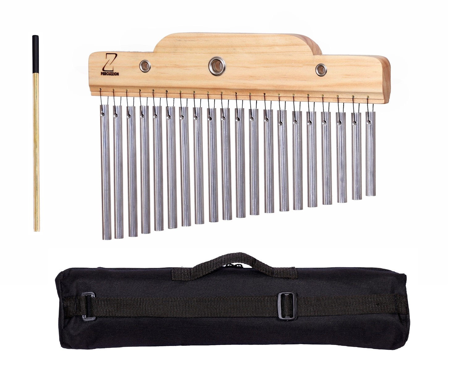 CAMPANA CHINA 20 TONOS CON FUNDA; CORTINA MUSICAL