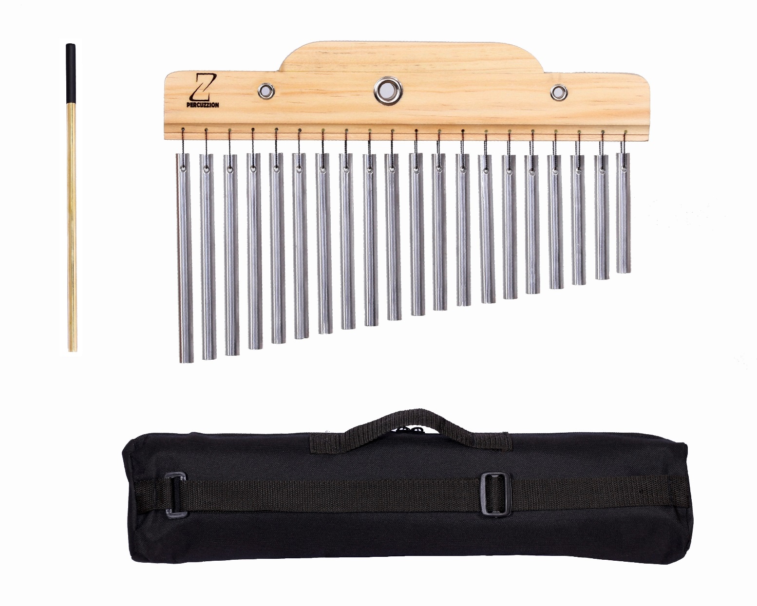CAMPANA CHINA 20 TONOS CON FUNDA; CORTINA MUSICAL