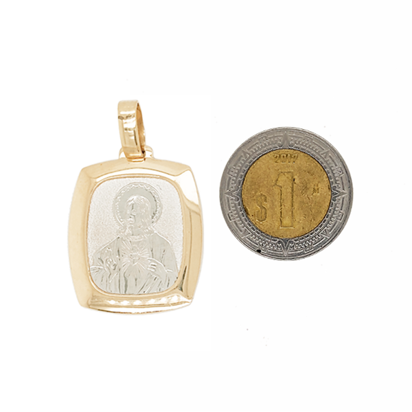 Dije Sagrado Corazón de Jesús en Oro Amarillo de 14 K + Obsequio