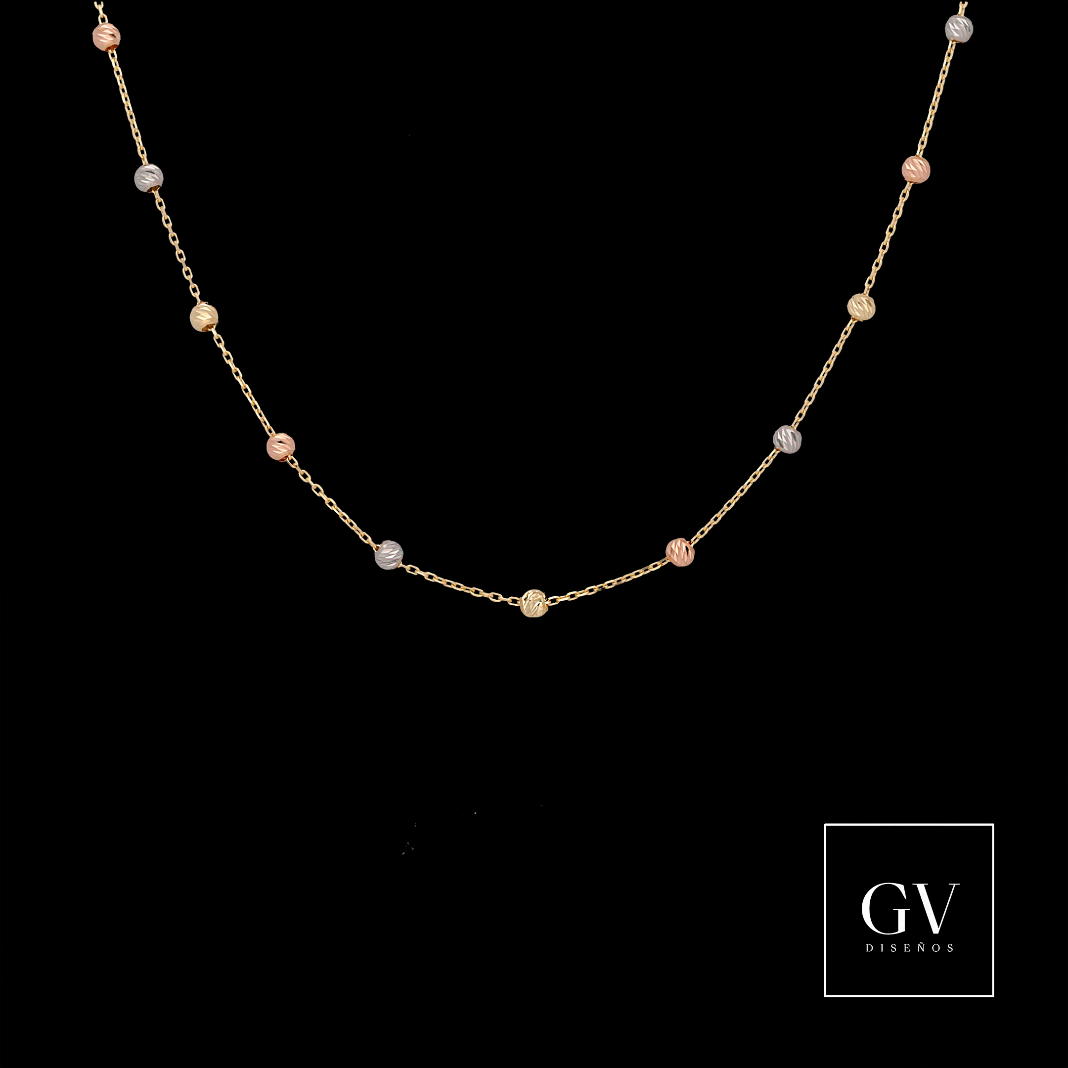Collar Satélites Oro Florentino de 14 Kilates
