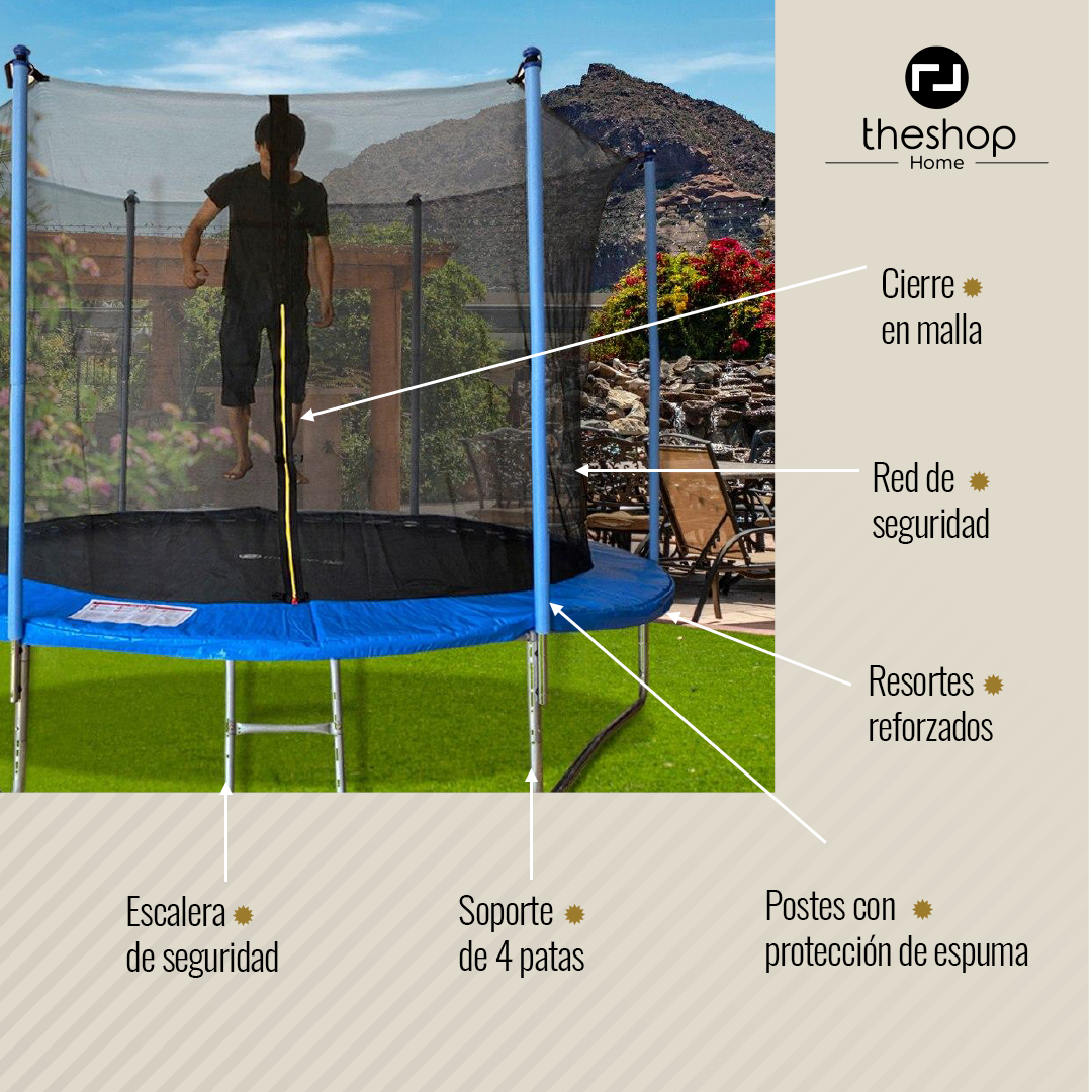 Trampolín Brincolín The Shop, 4.26m 14 Pies, Tombling Seguro 