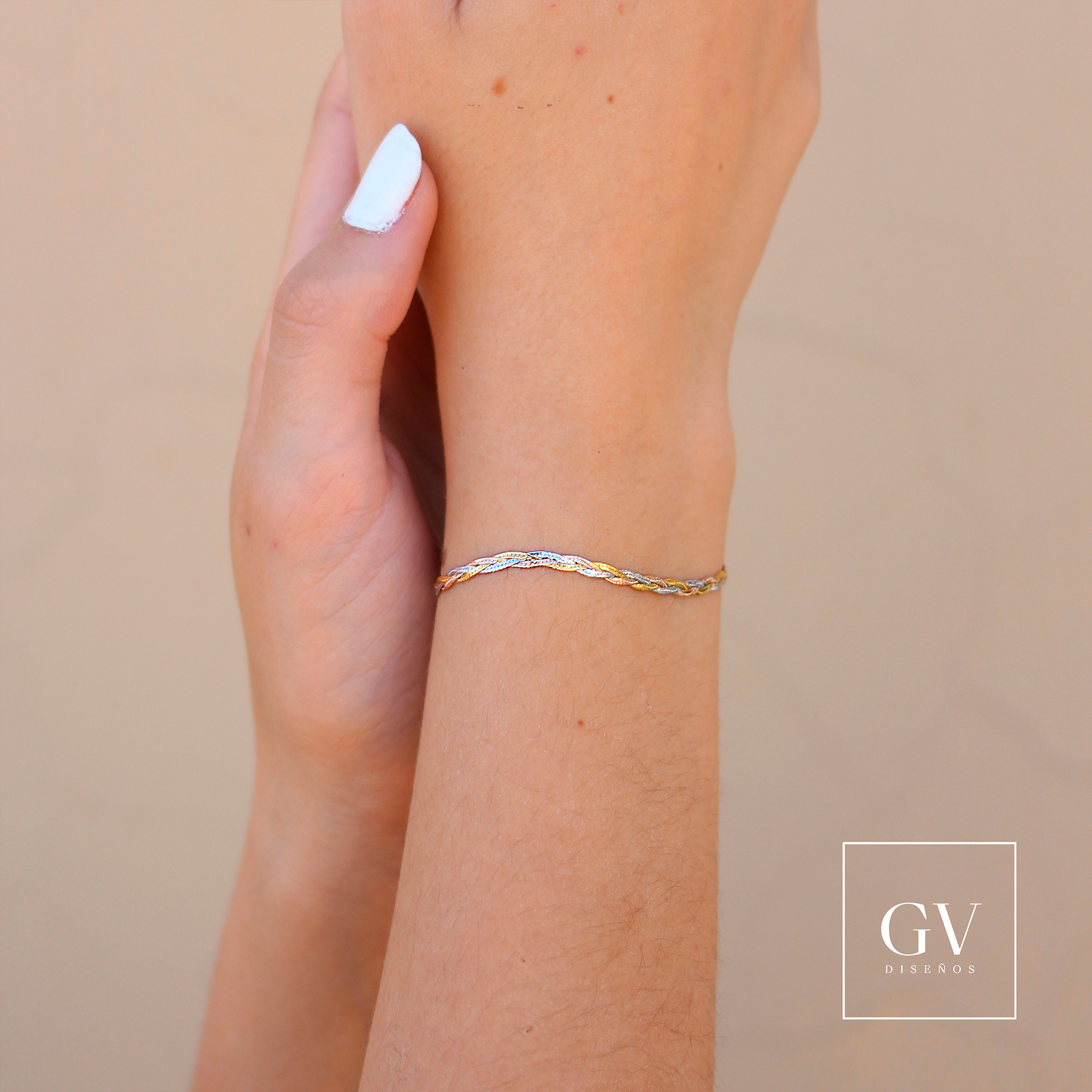 Pulso Trenzado Oro Florentino Italiano de 14 Kilates