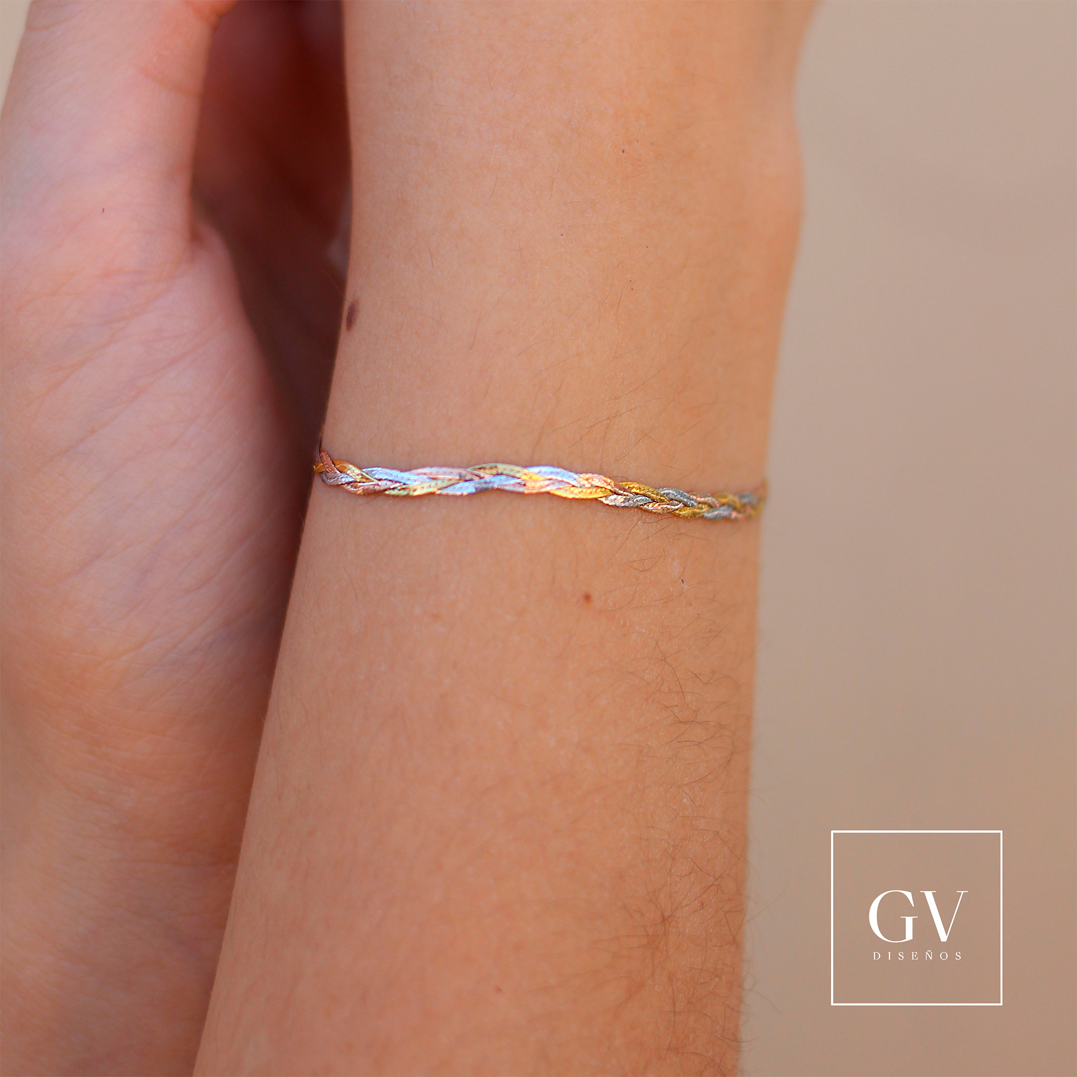 Pulso Trenzado Oro Florentino Italiano de 14 Kilates