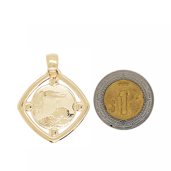 Medalla de Bautizo Grabado con Láser en Oro Amarillo de 14 K + Obsequio