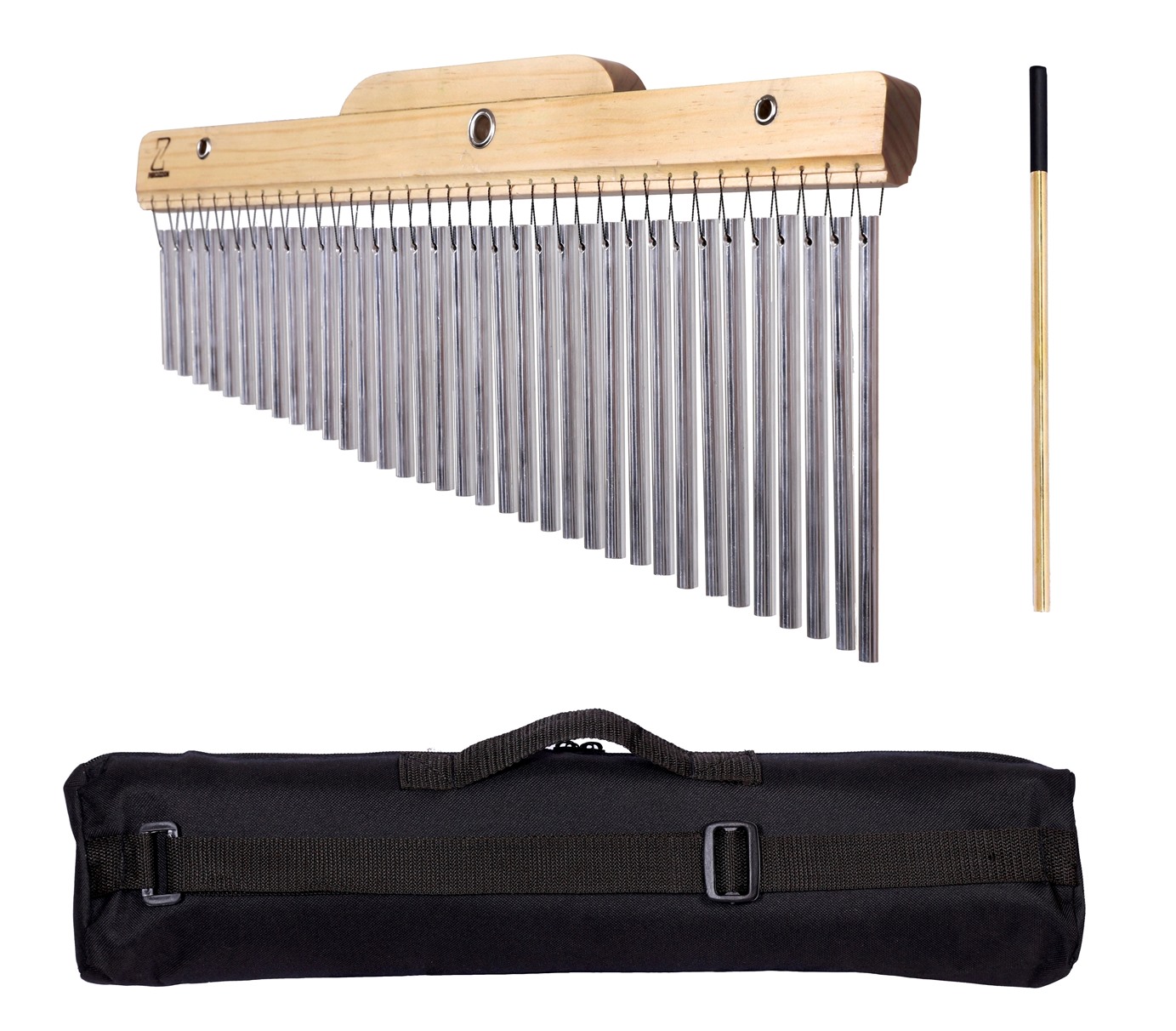 CAMPANA CHINA 35 TONOS CON FUNDA; CORTINA MUSICAL