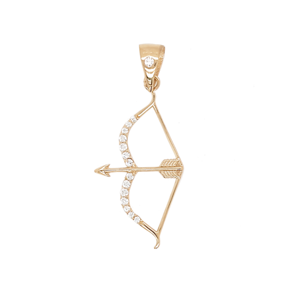 Dije de Arco con Flecha en Oro Amarillo de 14 K + Obsequio