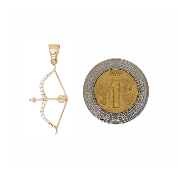 Dije de Arco con Flecha en Oro Amarillo de 14 K + Obsequio