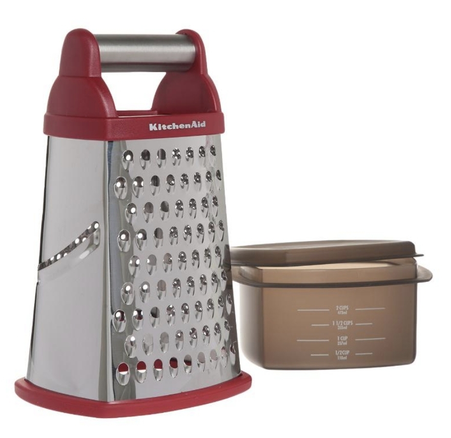 Rallador 4 Lados Acero Inoxidable Recipiente Kitchenaid Rojo