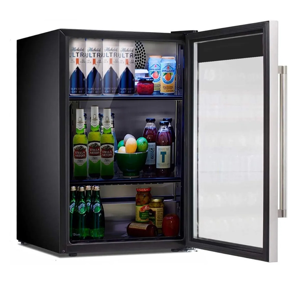 Frigobar Refrigerador Acero Inoxidable 85 Latas 2.4pies 70l Bar