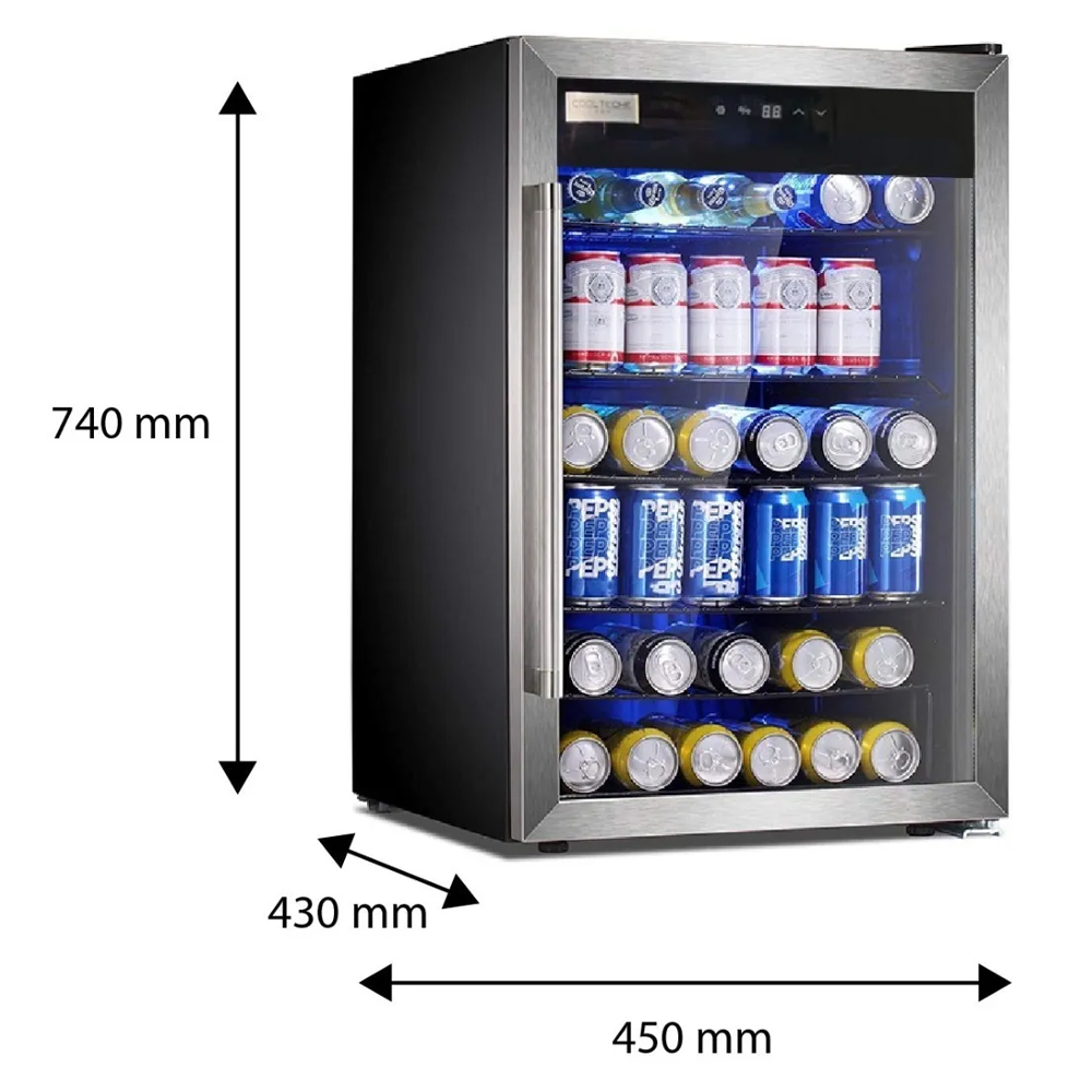 Frigobar Refrigerador Acero Inoxidable 85 Latas 2.4pies 70l Bar