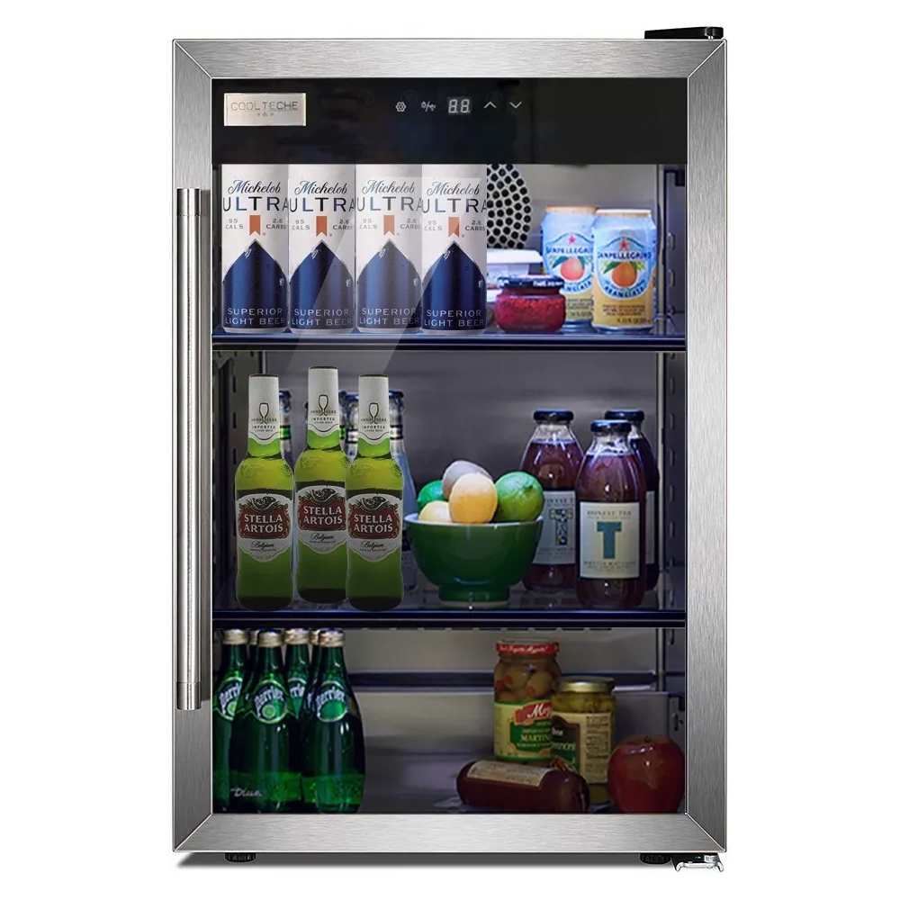 Frigobar Refrigerador Acero Inoxidable 85 Latas 2.4pies 70l Bar