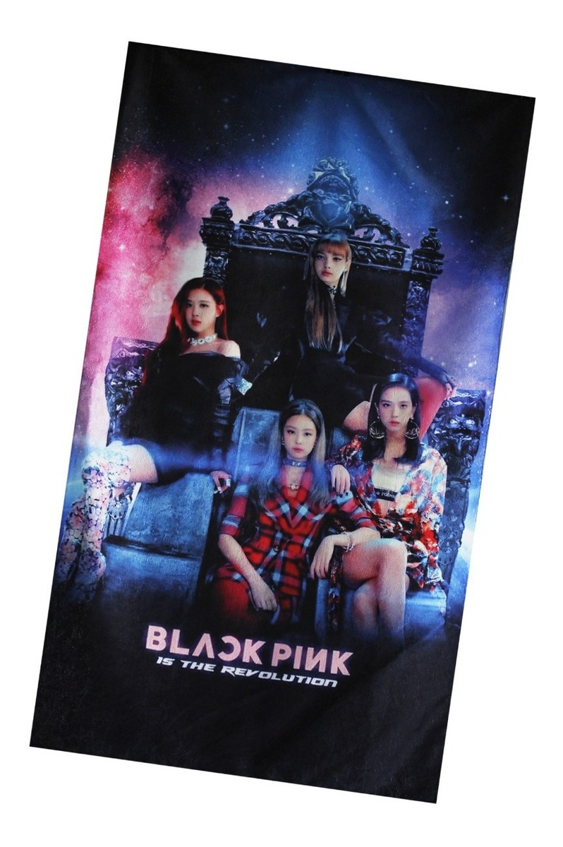Toalla De Baño Diseño Black Pink Kpop Microfibra Poliester 