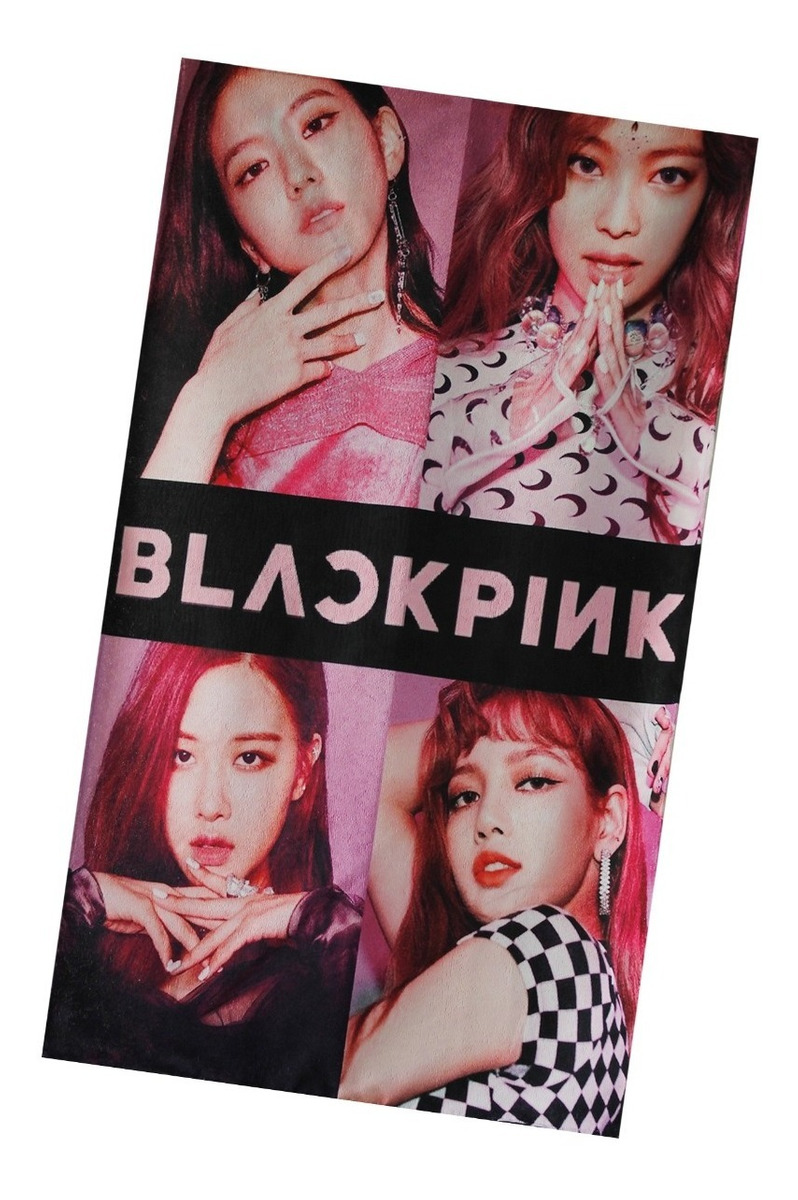 Toalla De Baño Diseño Black Pink Kpop Microfibra Poliester 