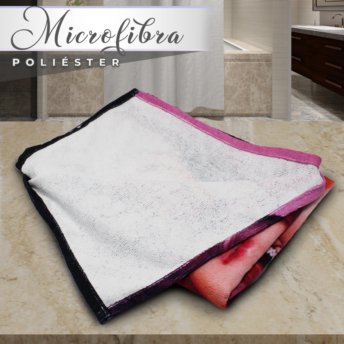 Toalla De Baño Diseño Black Pink Kpop Microfibra Poliester 