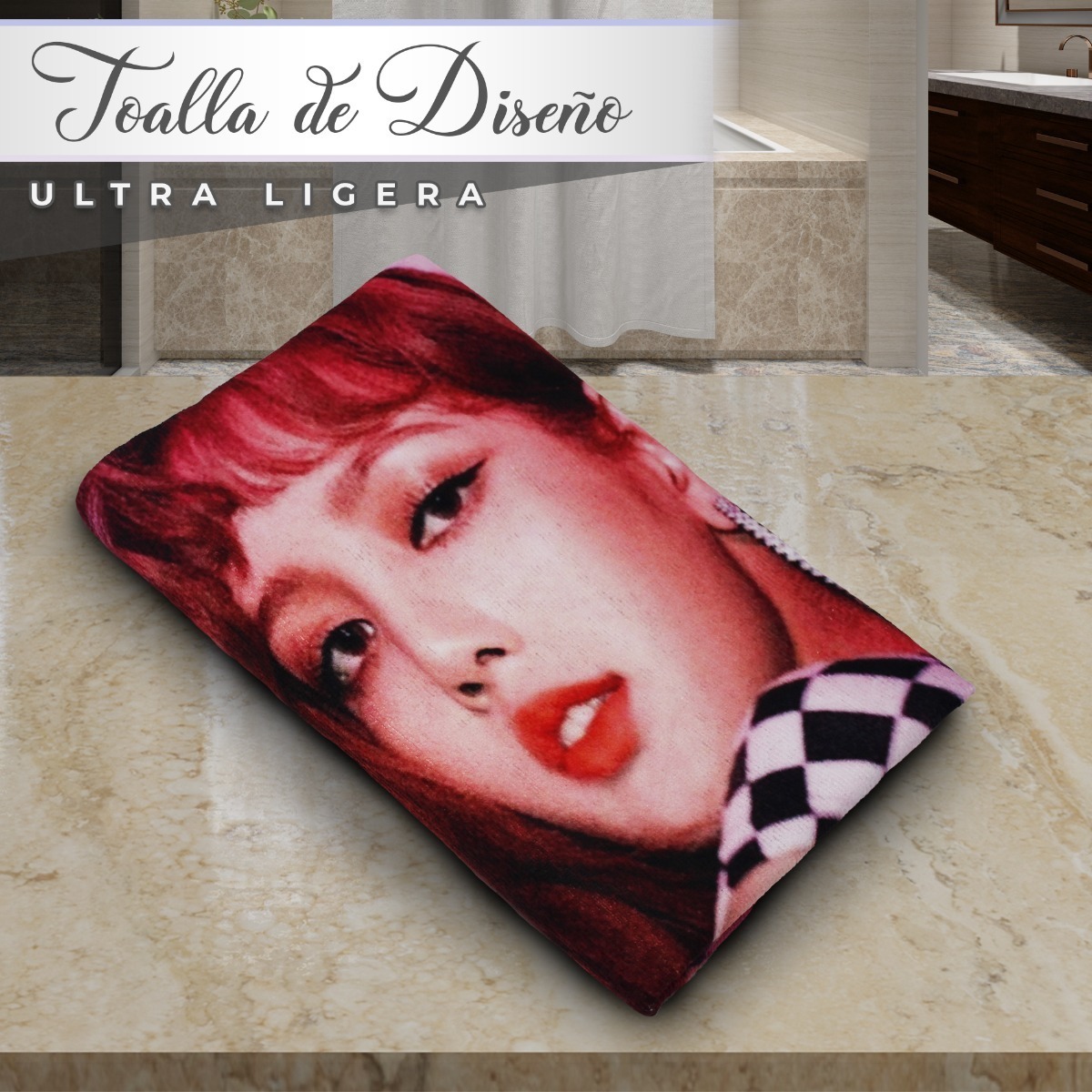 Toalla De Baño Diseño Black Pink Kpop Microfibra Poliester 