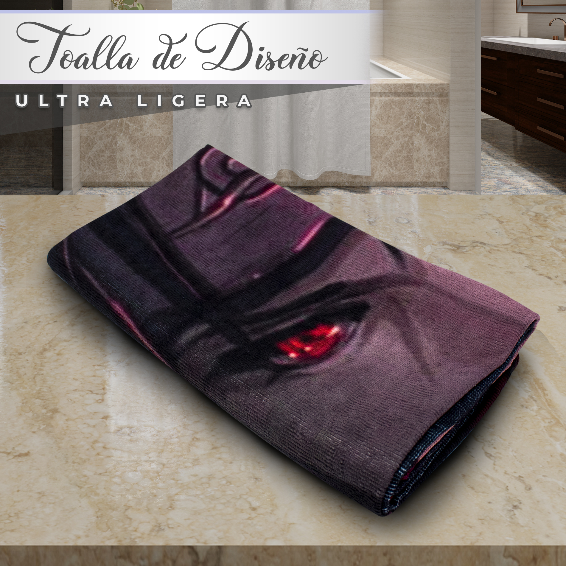 Toalla De Baño Microfibra Poliester Diseño Naruto Anime