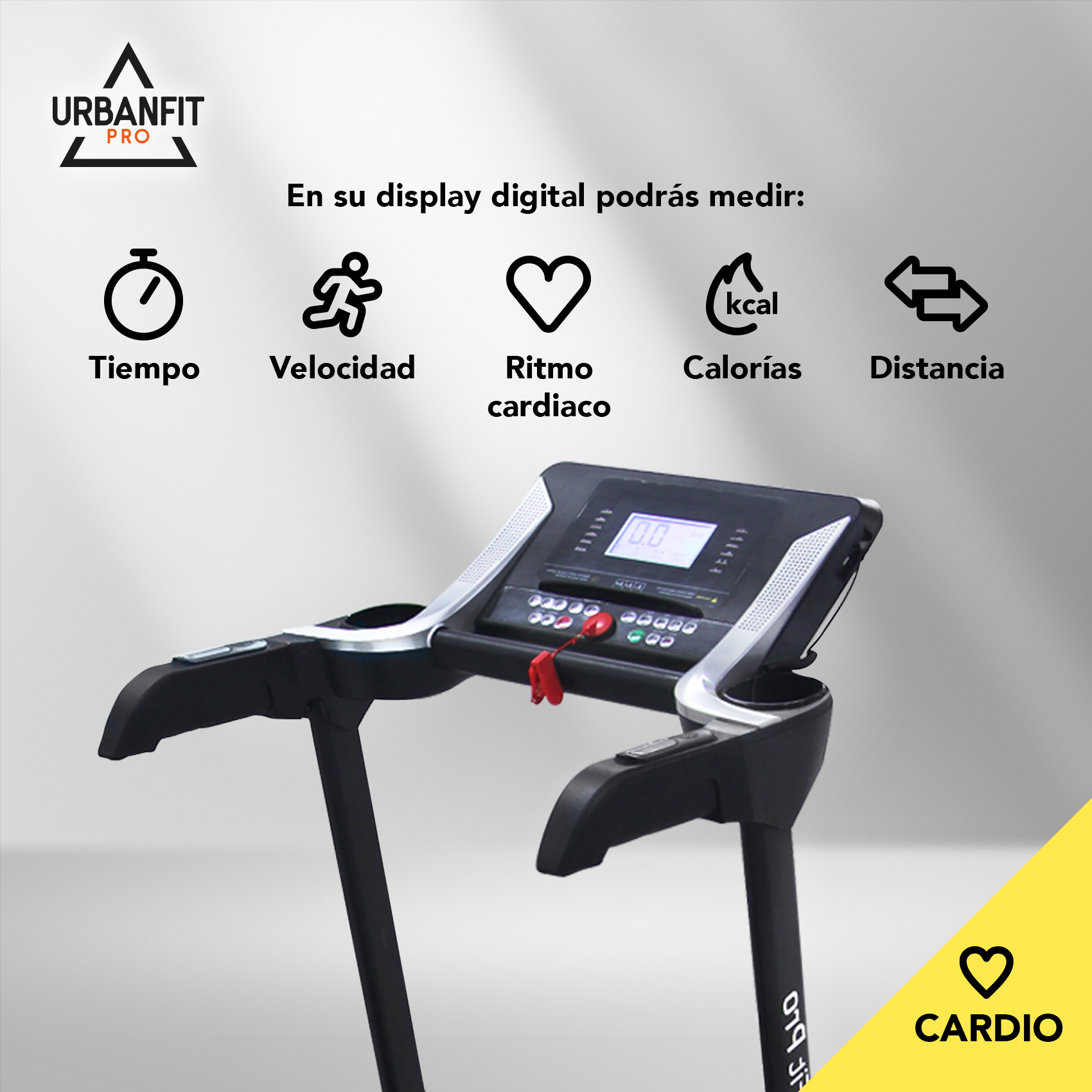 Caminadora Electrica Profesional 2.5hp plegable bluetooth inclinacion Monitor 5" 12 Program 