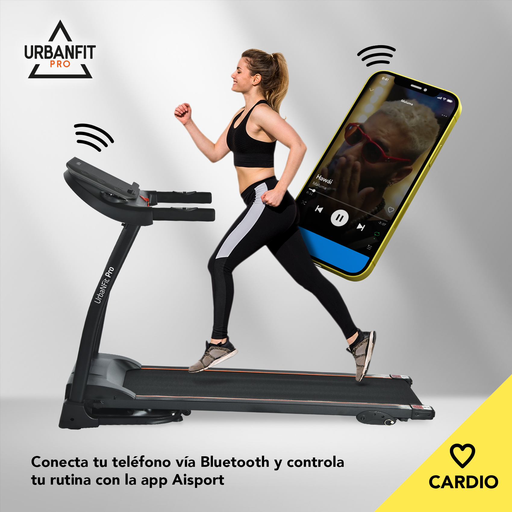 Caminadora Electrica Profesional 2.5hp plegable bluetooth inclinacion Monitor 5" 12 Program 