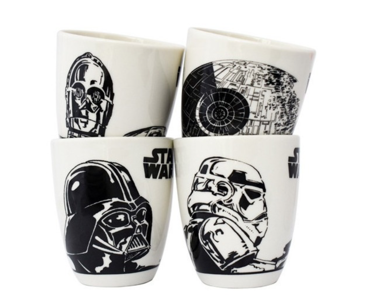 Vajilla Porcelana 12 Pzas Star Wars Disney Darth Vader Colección R2D2 Lucasfilm