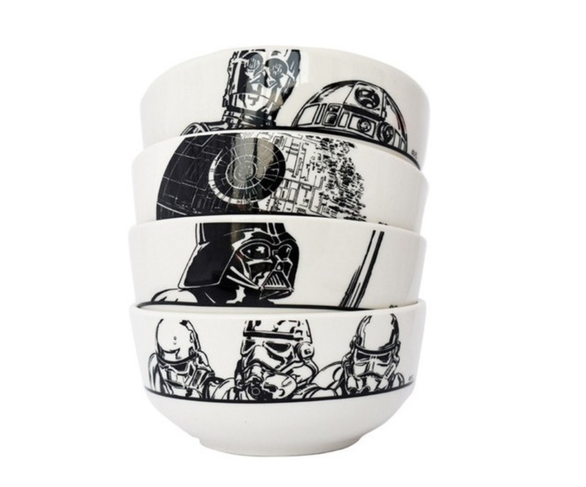 Vajilla Porcelana 12 Pzas Star Wars Disney Darth Vader Colección R2D2 Lucasfilm