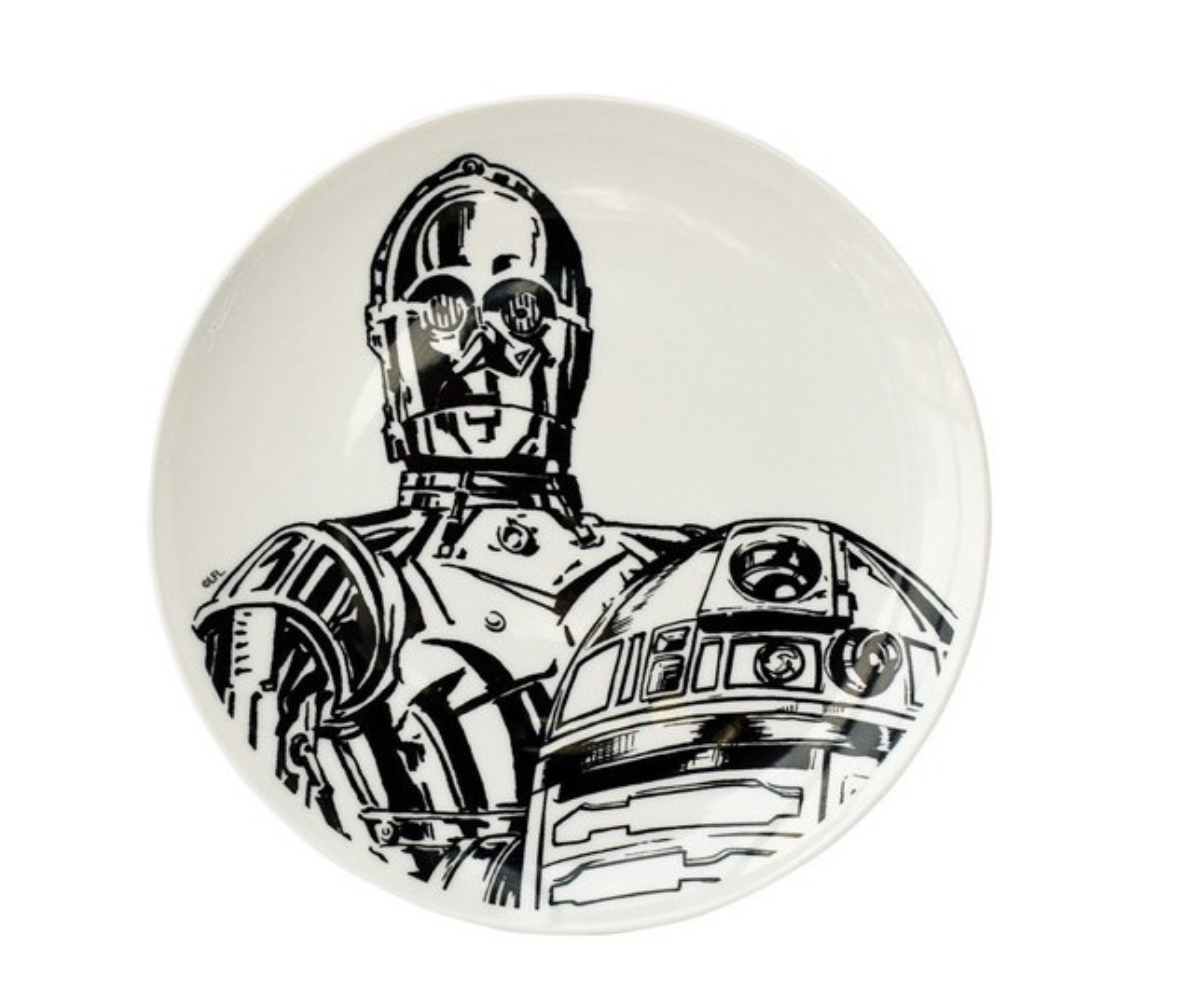 Vajilla Porcelana 12 Pzas Star Wars Disney Darth Vader Colección R2D2 Lucasfilm