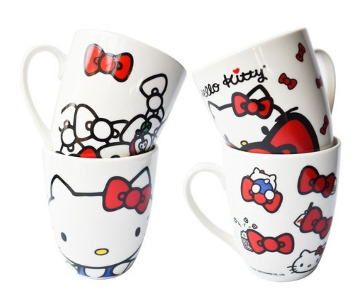 Vajilla Porcelana Hello Kitty 12 Pzas Sanrio Colección 