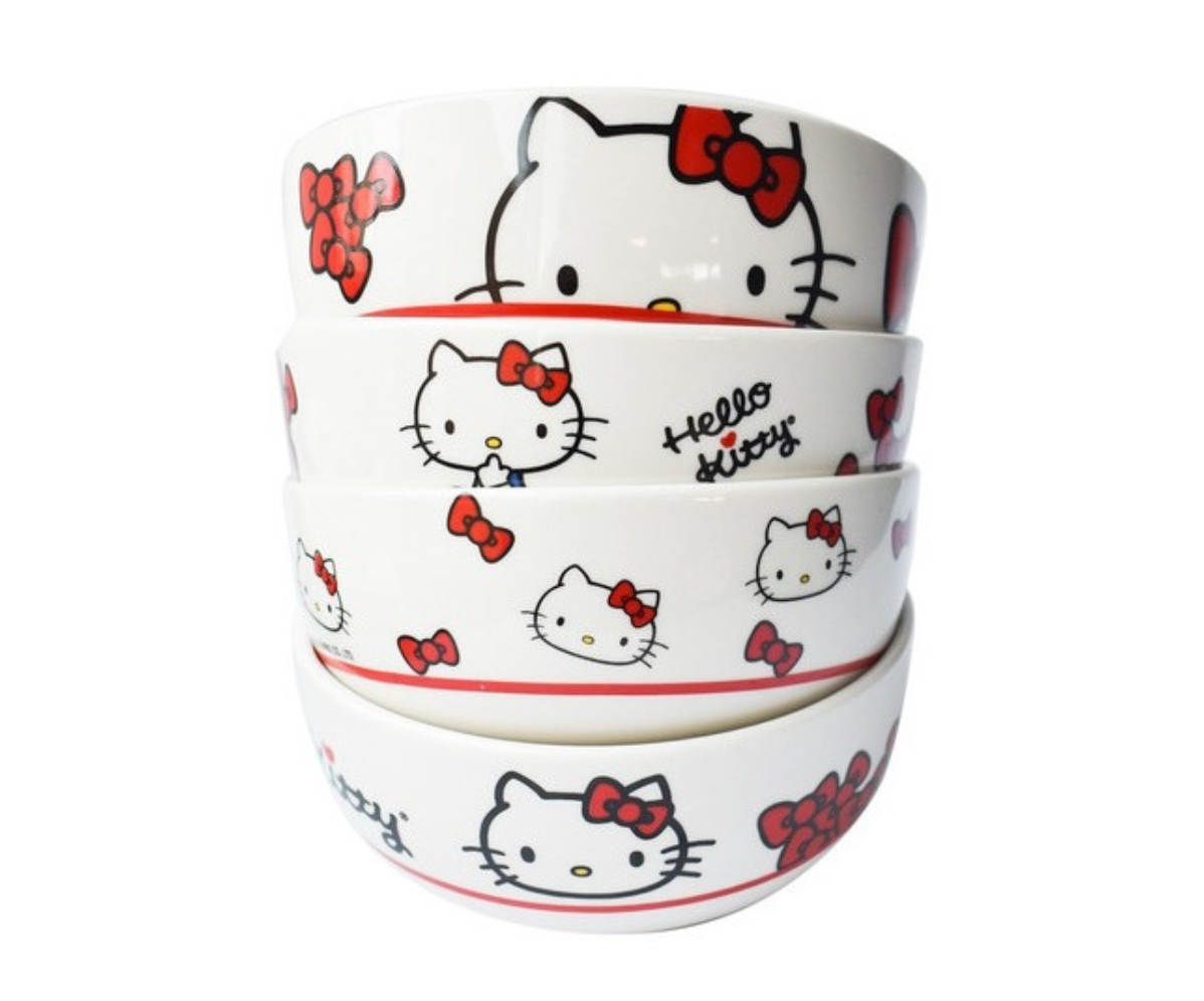 Vajilla Porcelana Hello Kitty 12 Pzas Sanrio Colección 