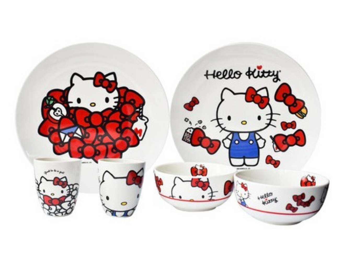 Vajilla Porcelana Hello Kitty 12 Pzas Sanrio Colección 