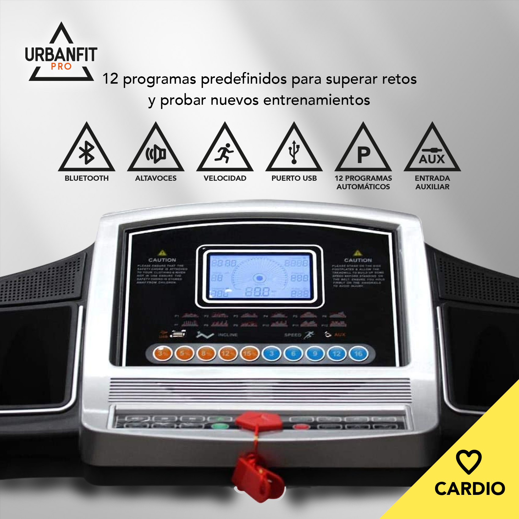 Caminadora Eléctrica UrbanFit Pro 3.5 HP Shock Absorption 