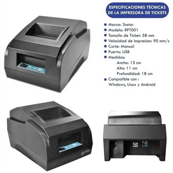 Impresora Termica 3nstar 58mm Usb ( Rpt001)