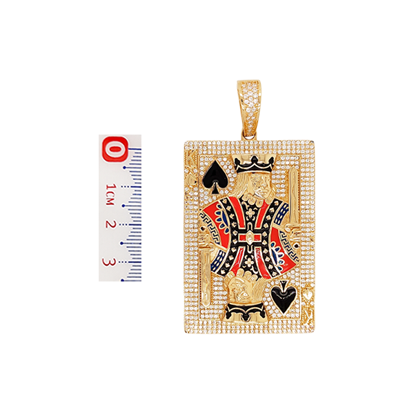 Dije de Rey de Picas en Oro Amarillo de 14 K + Obsequio