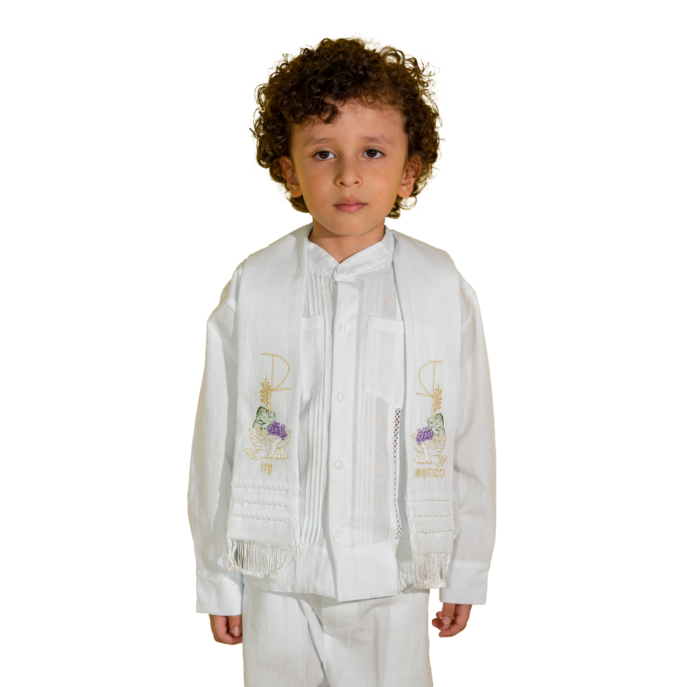 Conjunto de Manta en Manga Larga para Bautizo