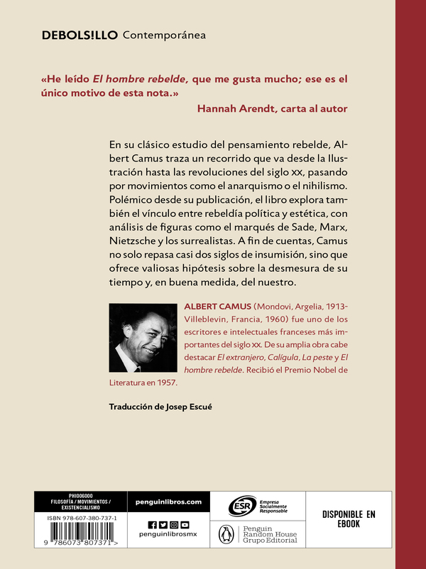 El hombre rebelde AutorCamus, Albert
